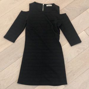 Pinc Premium black fitted cold shoulder dress. M.